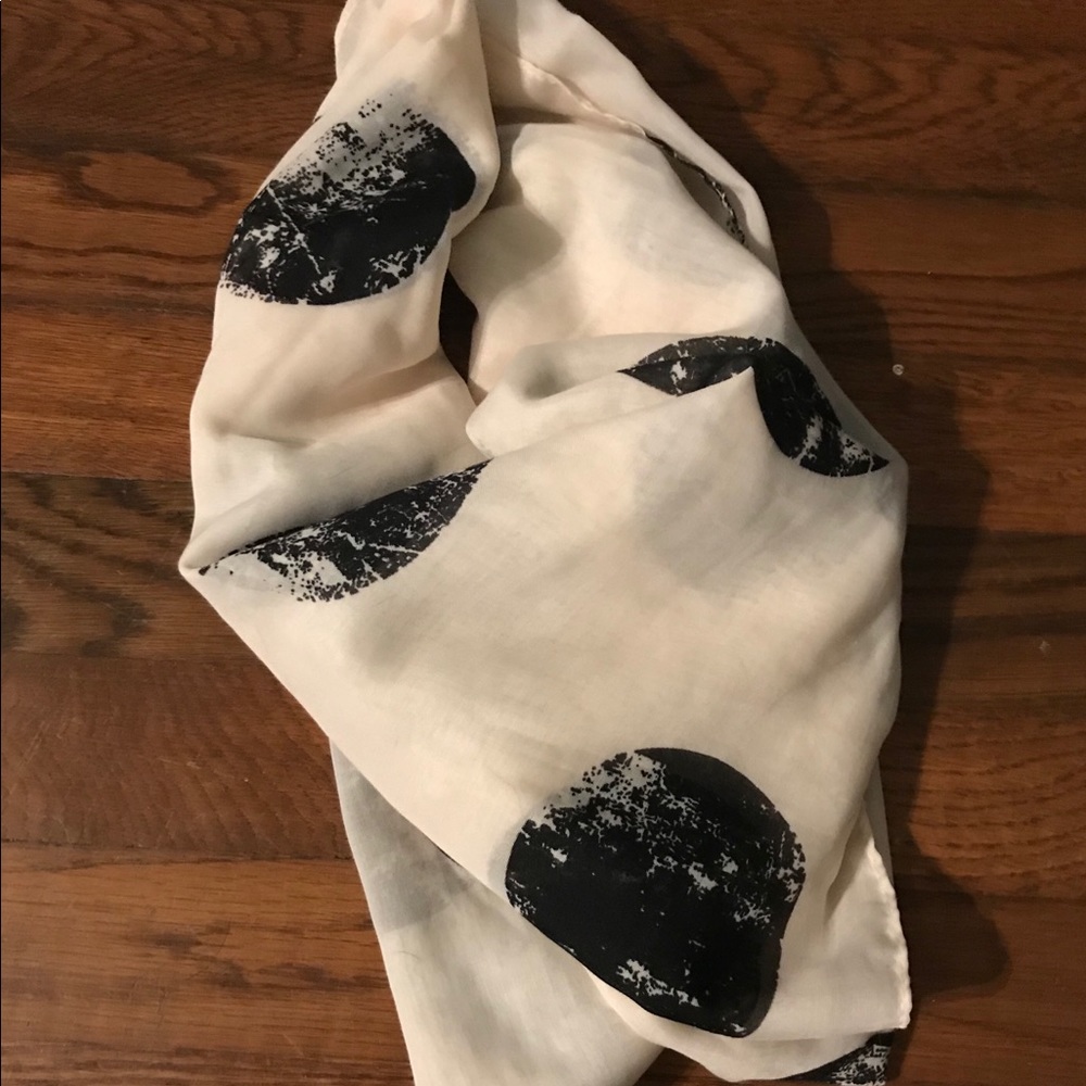 Cream and black sheer moon scarf